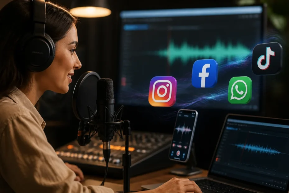 Áudio comercial para redes sociais com locução profissional