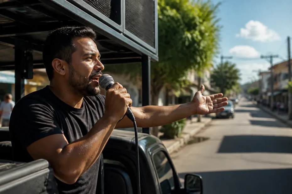 Locução para carro de som em promoções de bairro