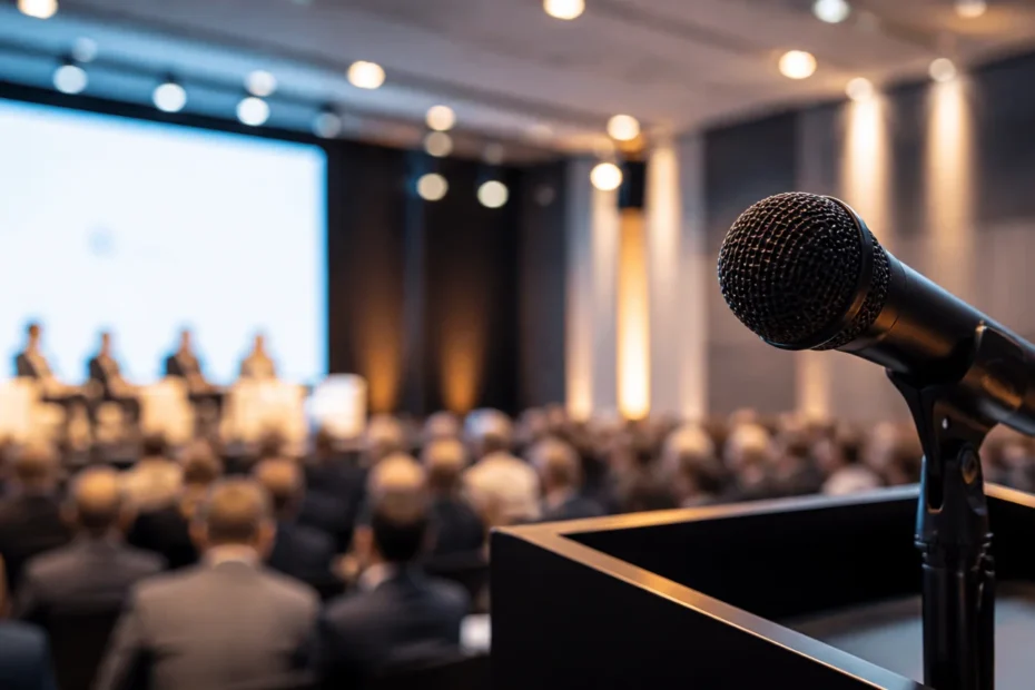 Locução para eventos corporativos: autoridade e clareza