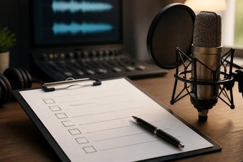 Como pedir uma locução sem retrabalho: checklist prático