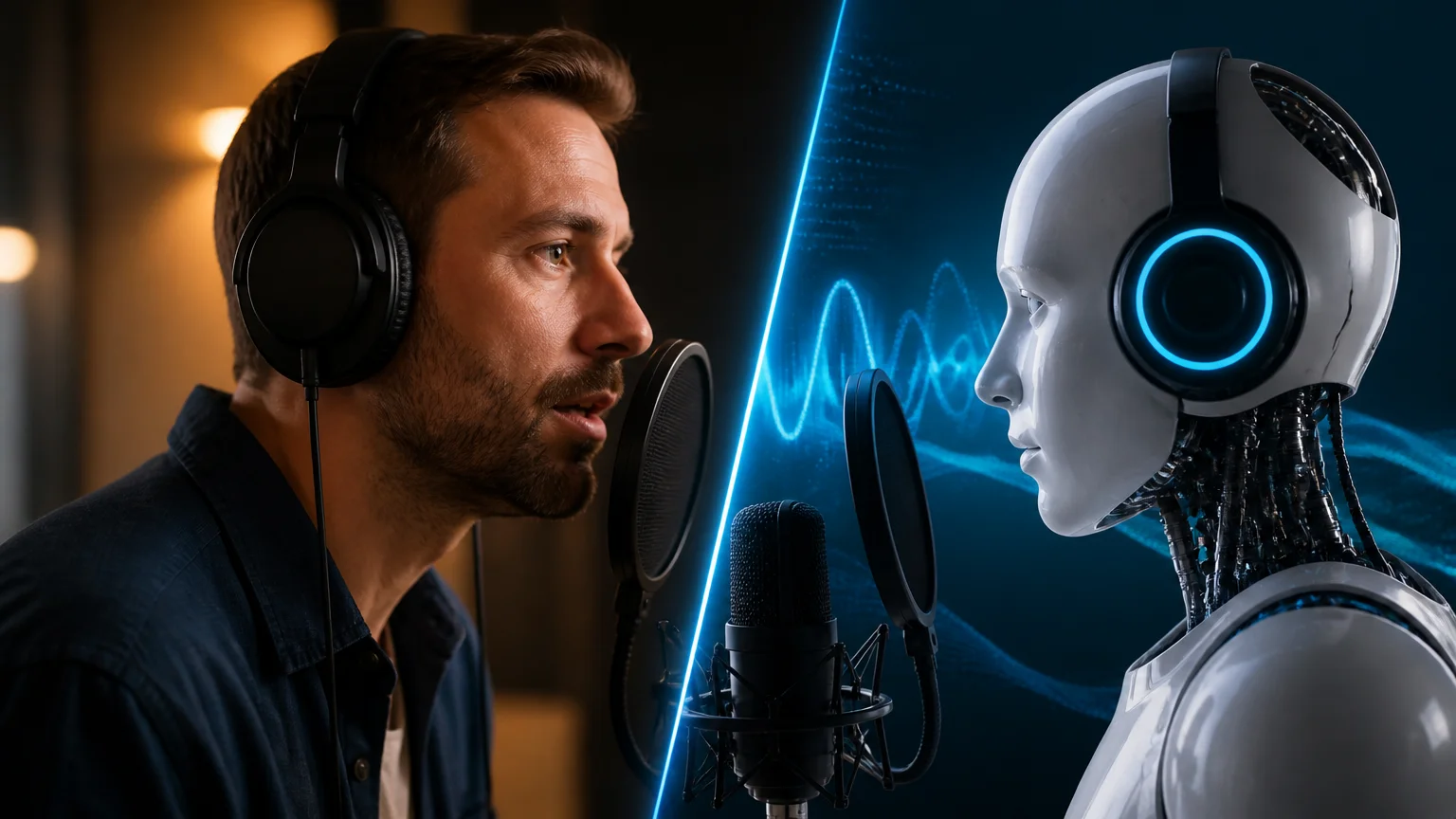 Voz humana profissional versus voz artificial em campanhas