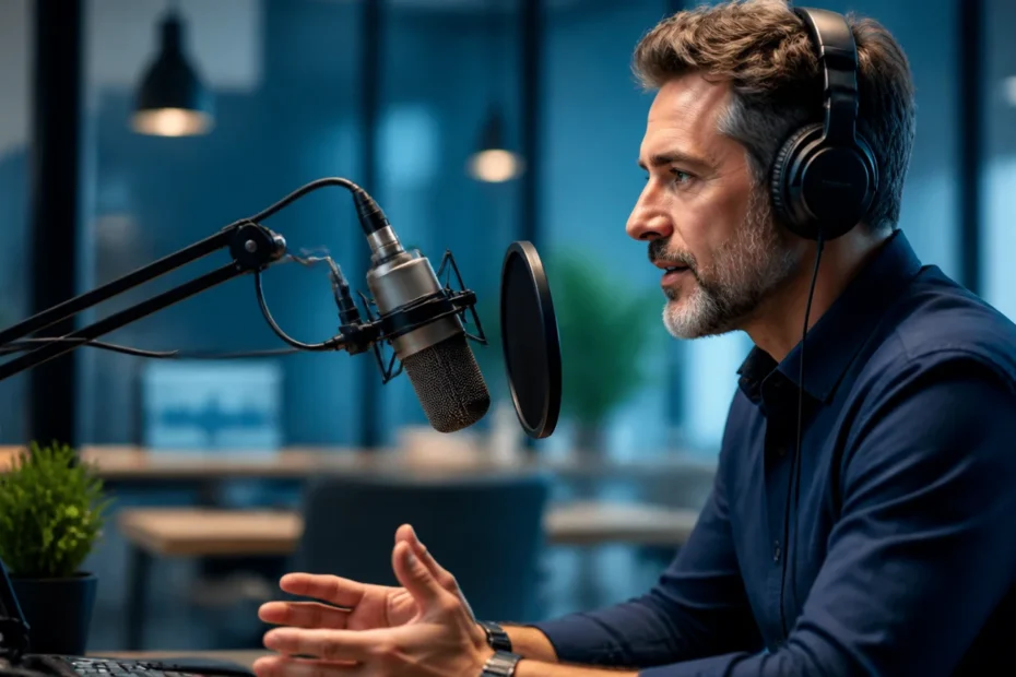 Locução para podcast corporativo: quando usar voz profissional